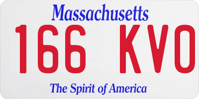 MA license plate 166KV0