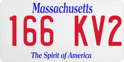 MA license plate 166KV2