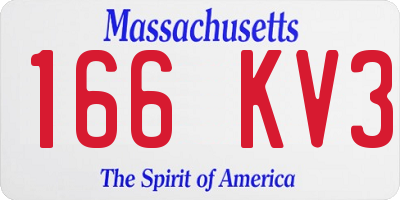 MA license plate 166KV3