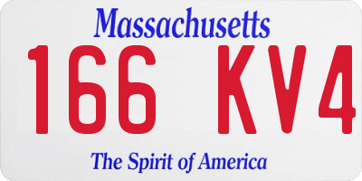 MA license plate 166KV4
