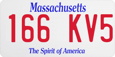 MA license plate 166KV5