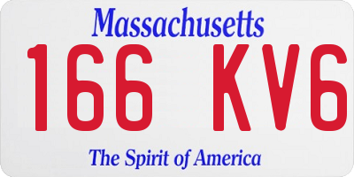 MA license plate 166KV6