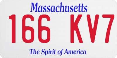 MA license plate 166KV7
