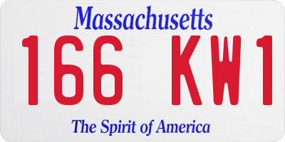 MA license plate 166KW1