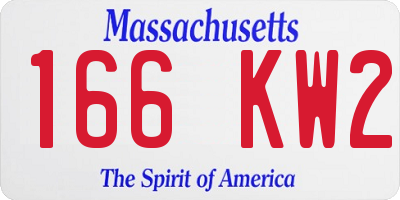 MA license plate 166KW2