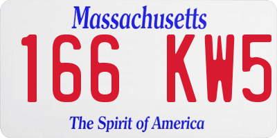 MA license plate 166KW5