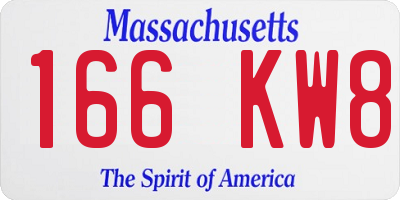 MA license plate 166KW8