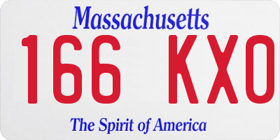 MA license plate 166KX0