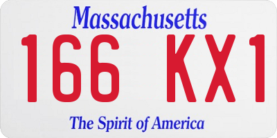 MA license plate 166KX1