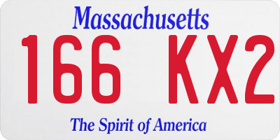 MA license plate 166KX2