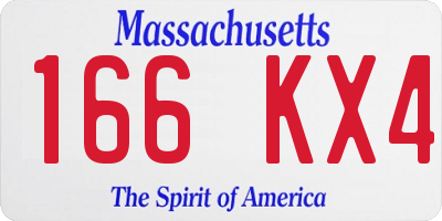 MA license plate 166KX4
