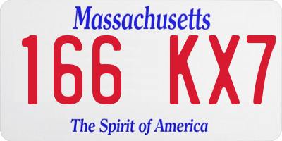 MA license plate 166KX7