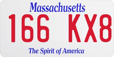 MA license plate 166KX8