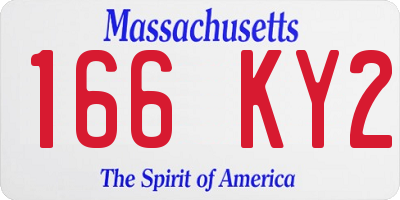 MA license plate 166KY2