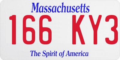 MA license plate 166KY3