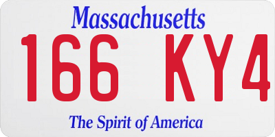 MA license plate 166KY4