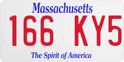 MA license plate 166KY5