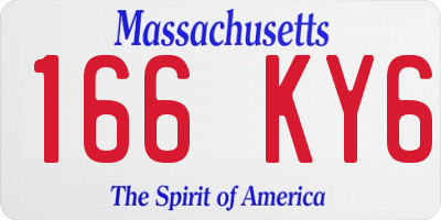 MA license plate 166KY6