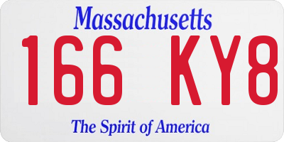MA license plate 166KY8