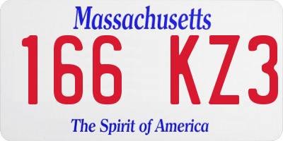 MA license plate 166KZ3