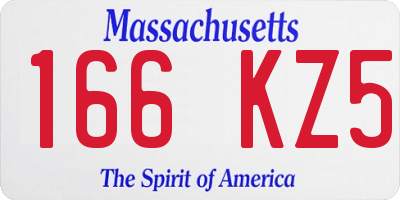 MA license plate 166KZ5