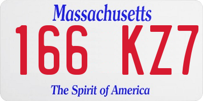 MA license plate 166KZ7