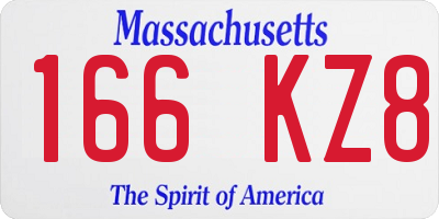 MA license plate 166KZ8