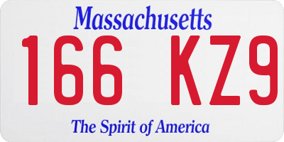 MA license plate 166KZ9