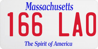 MA license plate 166LA0