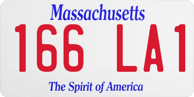 MA license plate 166LA1