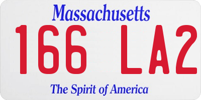 MA license plate 166LA2