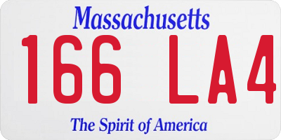 MA license plate 166LA4