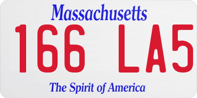 MA license plate 166LA5