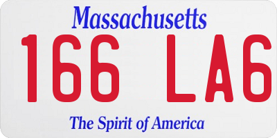 MA license plate 166LA6