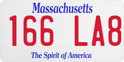 MA license plate 166LA8