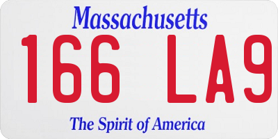 MA license plate 166LA9