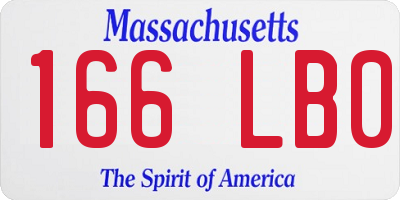MA license plate 166LB0