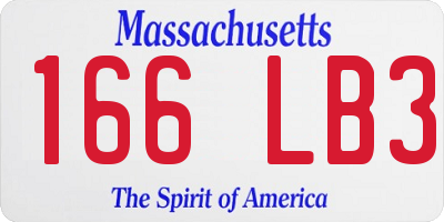 MA license plate 166LB3