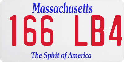 MA license plate 166LB4