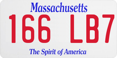MA license plate 166LB7
