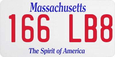 MA license plate 166LB8