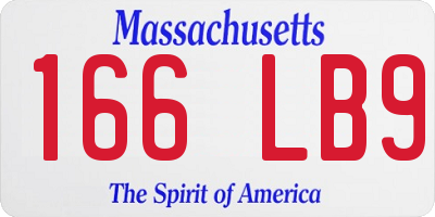 MA license plate 166LB9