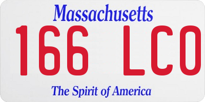 MA license plate 166LC0