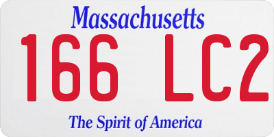 MA license plate 166LC2