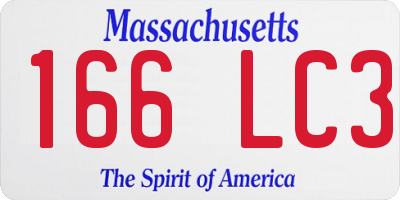 MA license plate 166LC3