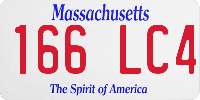 MA license plate 166LC4