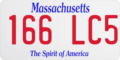 MA license plate 166LC5