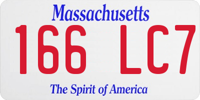 MA license plate 166LC7