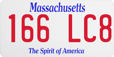 MA license plate 166LC8