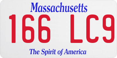 MA license plate 166LC9